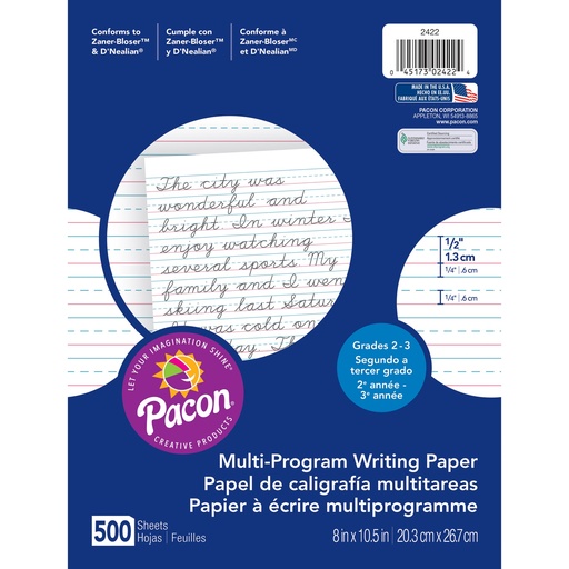 [2422 PAC] Multi Program Writing Paper Gr 2 or 3   Ream