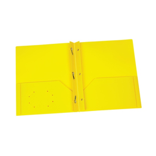 [76027 ESS] Oxford Two Pocket Heavyweight Poly Portfolios with Prongs Yellow Box of 25