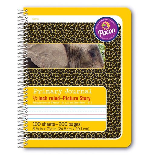 [2430 PAC] Yellow Spiral Bound Composition Book Picture Story Ruling