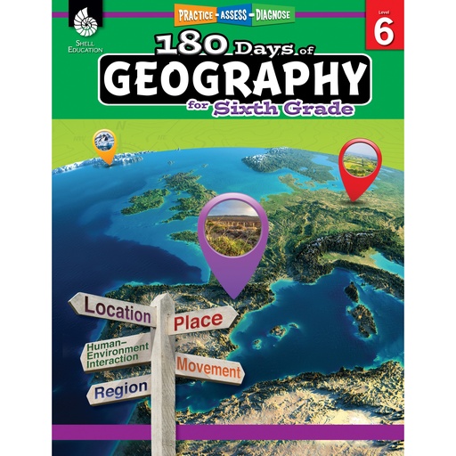 [28627 SHE] 180 Days of Geography for 6th Grade