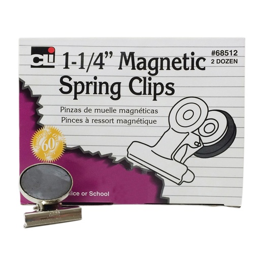 [68512 CLI] Magnetic Spring Clips 1 1/4 Inch box of 24