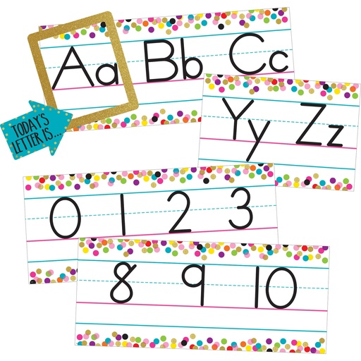 [8804 TCR] Confetti Alphabet Line Mini Bulletin Board Set