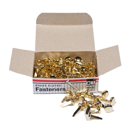 [2RBP CLI] 100ct 1/2" Brass Plated Fasteners