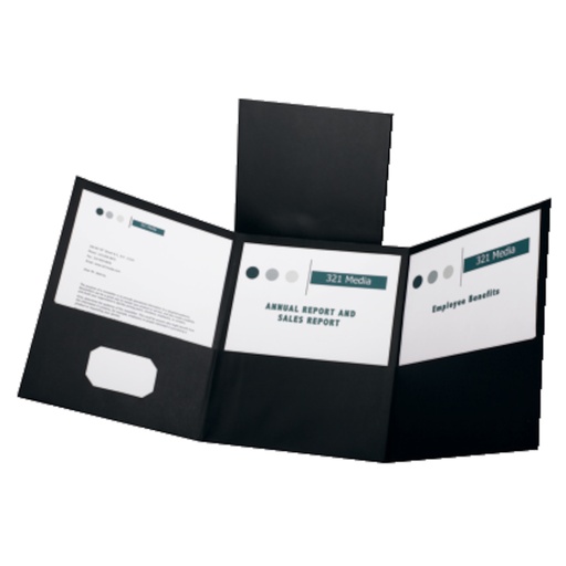[59806 ESS] Oxford Tri-Fold Pocket Folders Black Box of 20