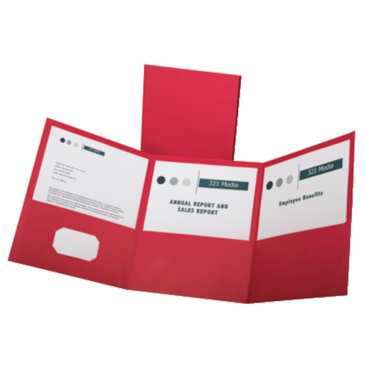 [59811 ESS] Oxford Tri-Fold Pocket Folders Red Box of 20