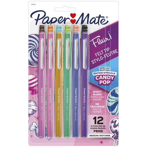 [1979422 SAN] PaperMate Flair 12 Color Med Point Candy Pop Pens