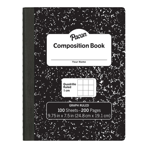 [MMK37105 PAC] Black Marble Composition Book 1cm Grid Ruled