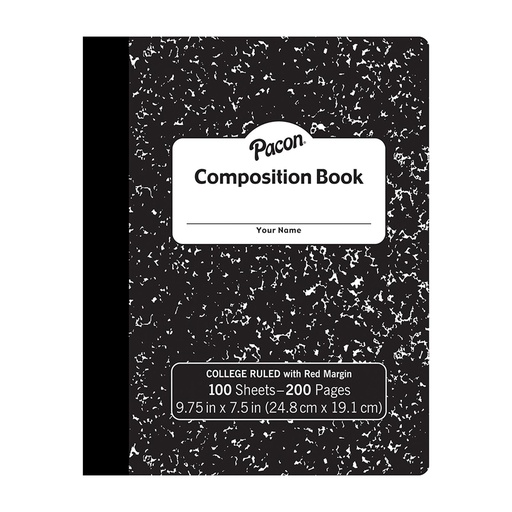 [MMK37106 PAC] Black Marble Composition Book College Ruled