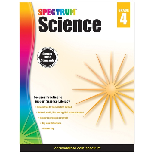[704617 CD] Spectrum Science Workbook Grade 4 Paperback