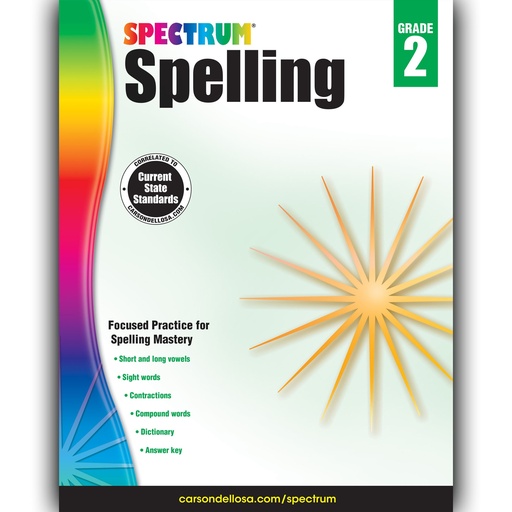 [704598 CD] Spectrum Spelling Workbook Grade 2 Paperback