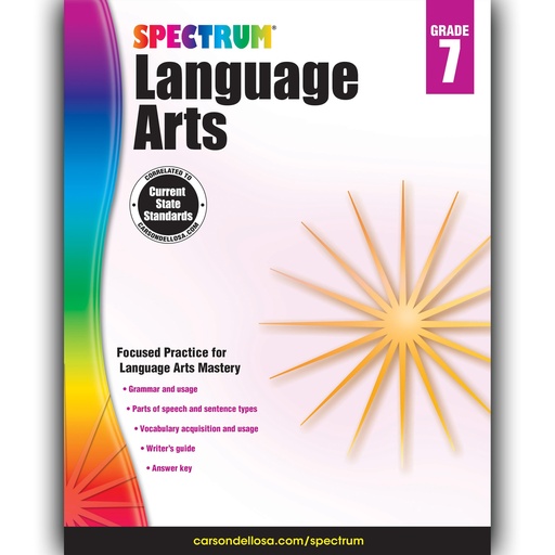 [704594 CD] Spectrum Language Arts Workbook Grade 7 Paperback