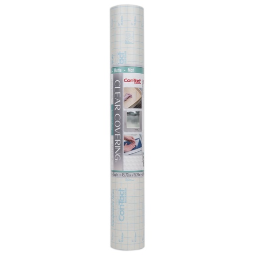 [60FC9AC1606 KR] Clear Cover Matte Con-Tact Brand Adhesive Roll 18" x 50'