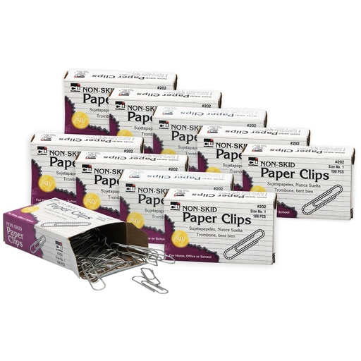 [202 CLI] Paper Clips Non-Skid #1 10 pack