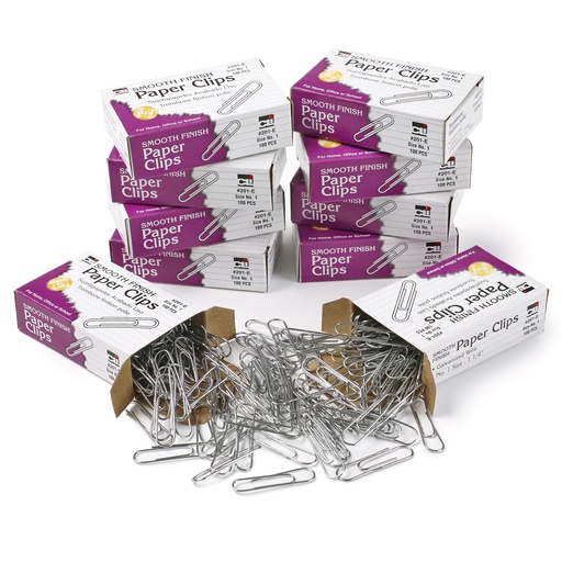 [201E CLI] Paper Clips Smooth #1 10 pack