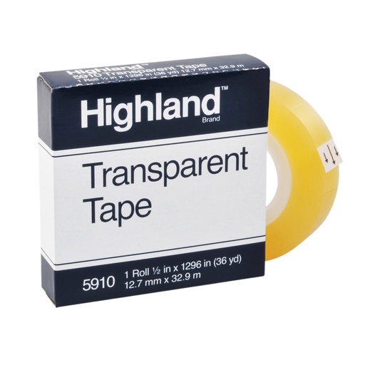[591012X1296 MMM] 1/2" Highland Transparent Tape Roll