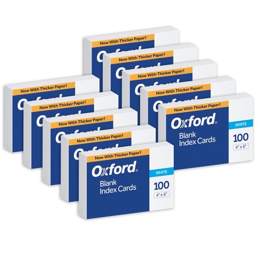[40EE ESS] Oxford White Index Cards 4" x 6" Blank 10 pack