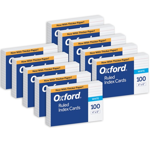 [41EE ESS] Oxford White Index Cards 4" x 6" Ruled 10 pack