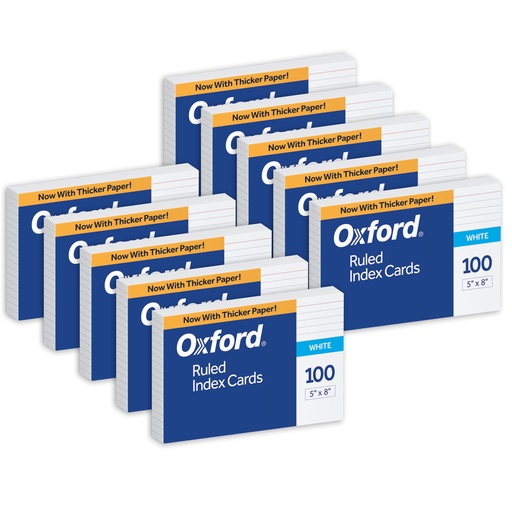 [51EE ESS] Oxford White Index Cards 5" x 8" Ruled 10 pack