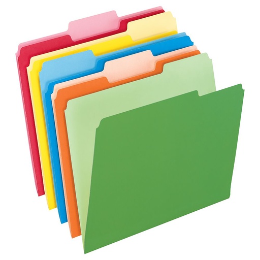 [15213ASST ESS] 100ct Third Cut Assorted Color File Folders Box