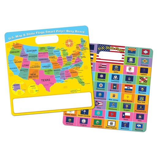 [98008 ASH] US Map & State Flags Smart Poly Busy Board