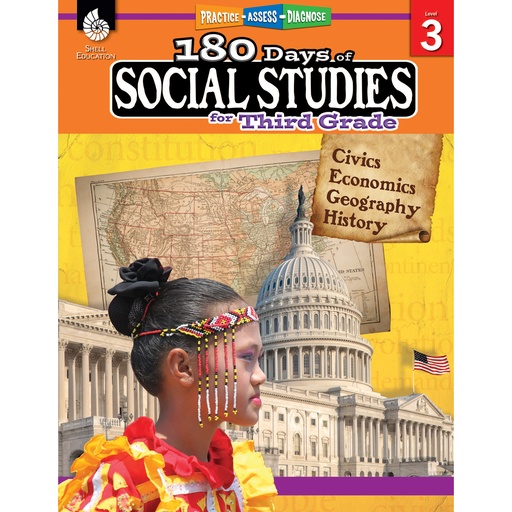 [51395 SHE] 180 Days of Social Studies for 3rd Grade