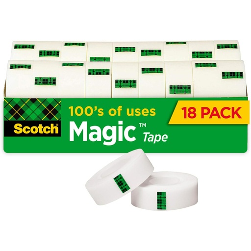 [810K18CP MMM] 18ct 3/4" x 1000" Scotch Magic Invisible Tape