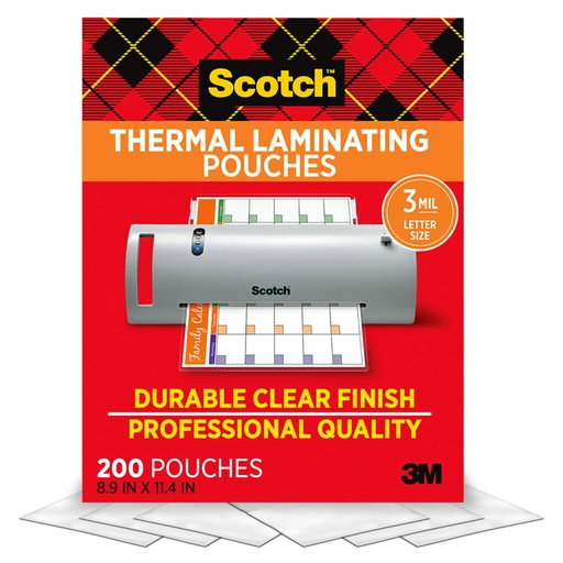 [TP3854200 MMM] 200ct Letter Size Scotch Thermal Laminating Pouches