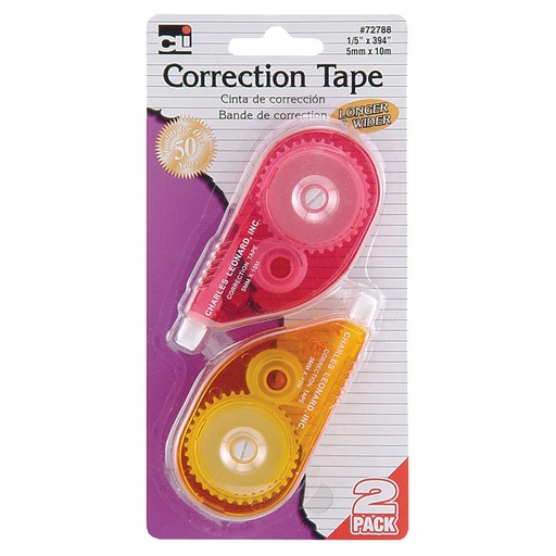 [72788 CLI] 2ct Correction Tape Assorted Color Casing