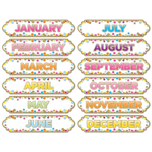 [19008 ASH] Confetti Months of the Year Magnetic Die-Cut Timesavers & Labels