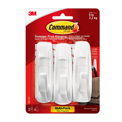 [170033ES MMM] 3ct Command Large Utility Hook Pack