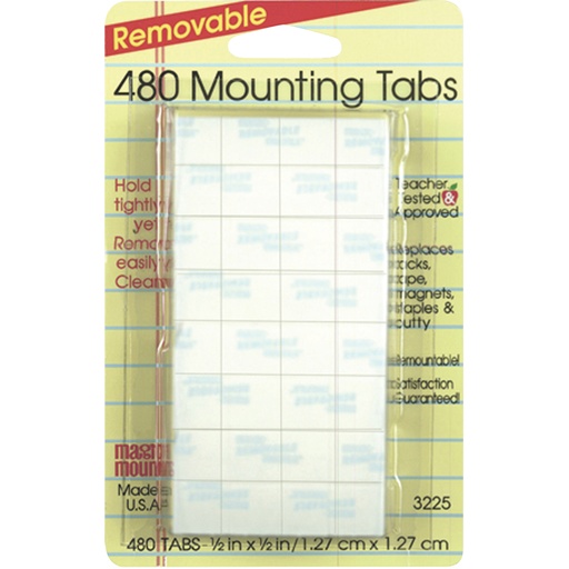 [3225 MIL] 480ct 1/2" x 1/2" Removable Mounting Tabs Pack