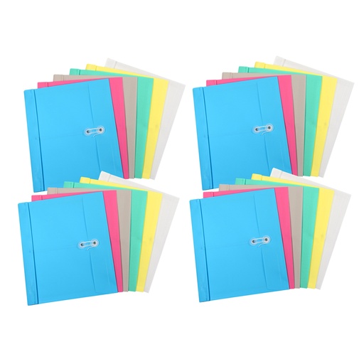[58010-24 CL] Reusable Poly Envelope with String Closure, Side Load, Assorted, Pack of 24