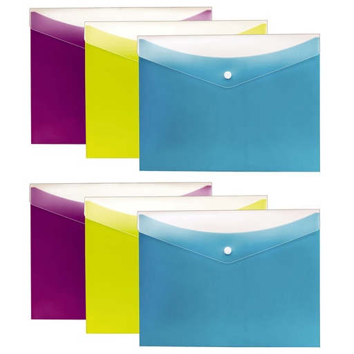 [95569-2 ESS] Dual Pocket Snap Poly Envelope, Letter Size, 3 Per Pack, 2 Packs