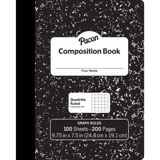 [MMK37103 PAC] Black Marble Graph Composition Book