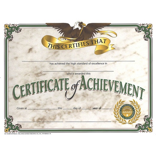 [VA508 H] 30ct Certificate of Achievement Awards