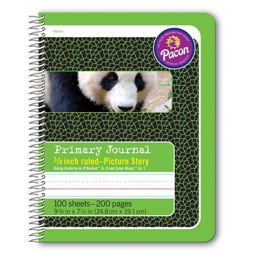 [2434 PAC] Green Spiral Bound Composition Book Picture Story Ruling