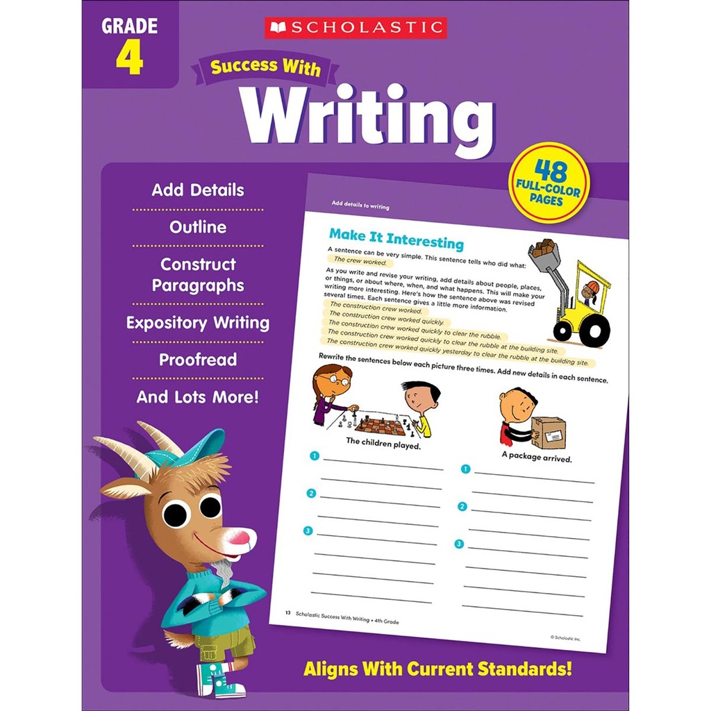 Scholastic Forth Grade Success Workbooks, 4 Book Set