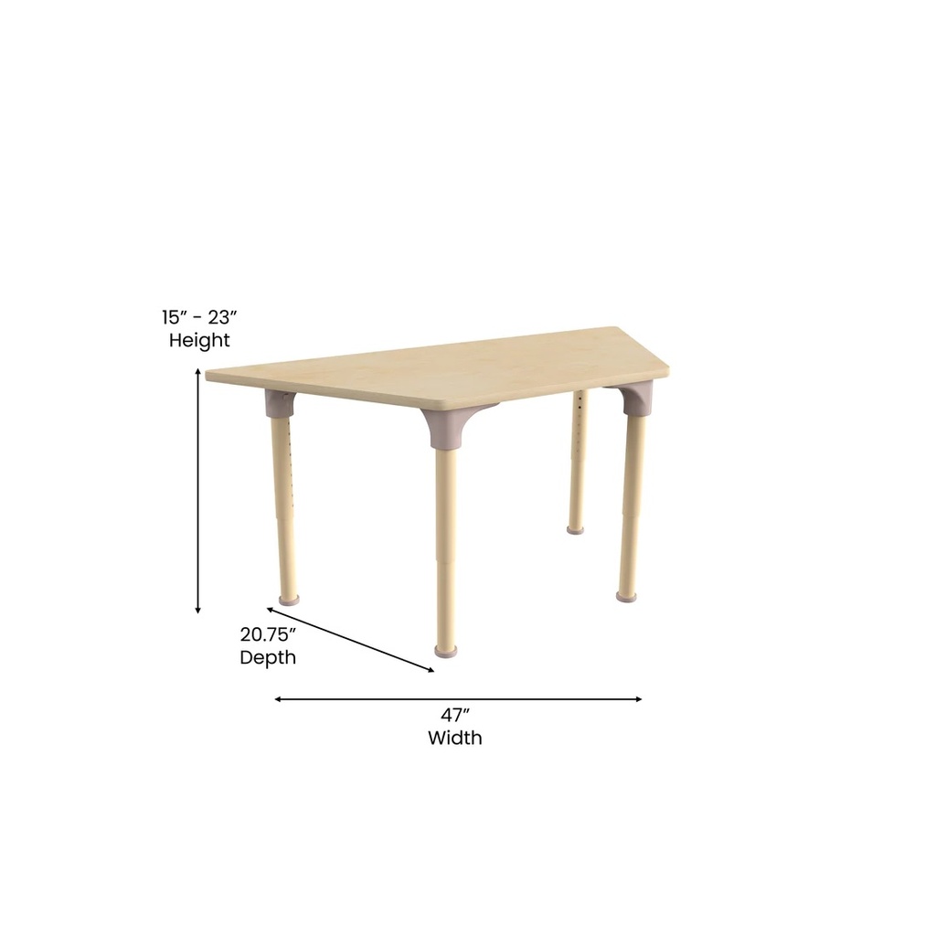 Bright Beginnings Commercial Grade Wooden Adjustable Height Classroom Activity Table