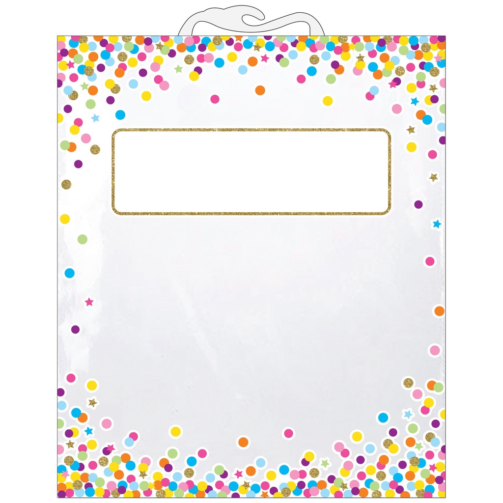 Hanging Confetti Pattern Storage/Book Bag, 10.5" x 12.5", 6 Per Pack, 2 Packs