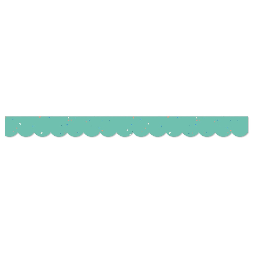 We Belong Speckled Teal Scalloped Borders, 39 Feet