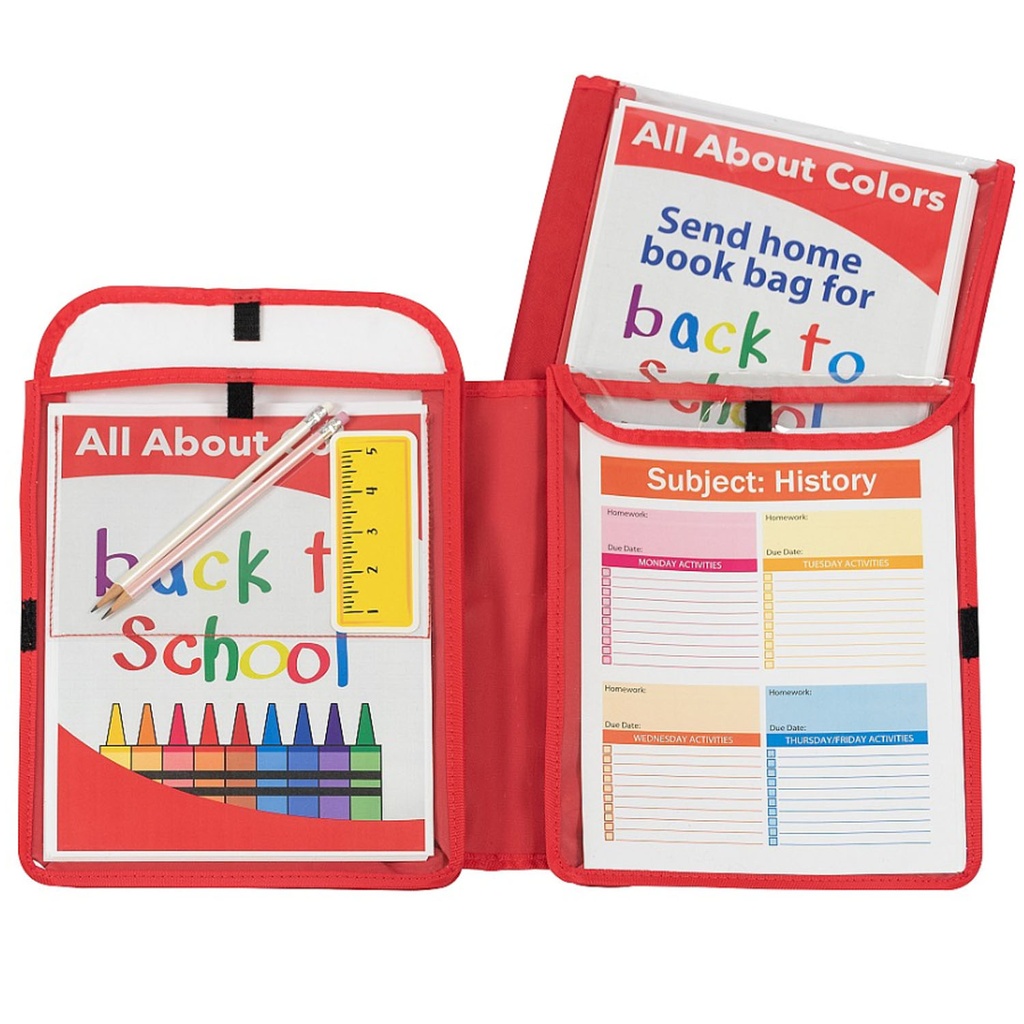 Homework Connector Folder, Red, Pack of 3