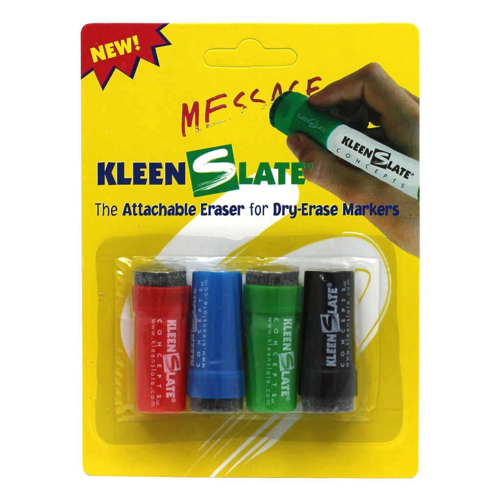 Attachable Erasers for Dry-Erase Markers, 4 Per Pack, 12 Packs