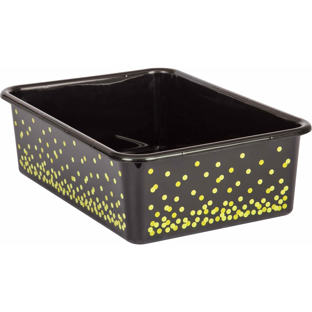 Black Confetti Large Plastic Storage Bin, Pack of 3