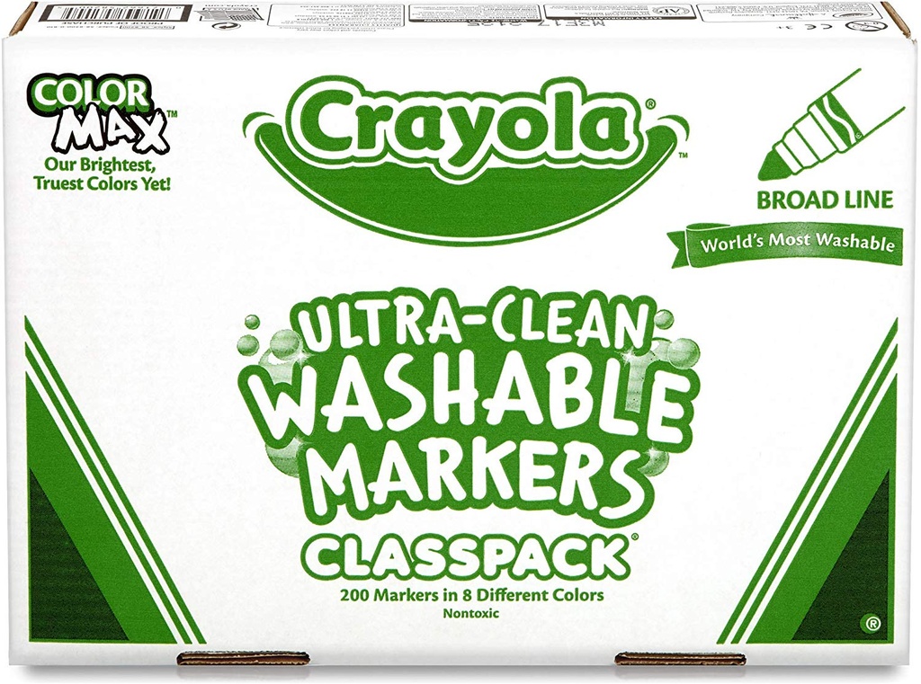 Crayola Classic Washable Broad Line Markers 200ct Classpack
