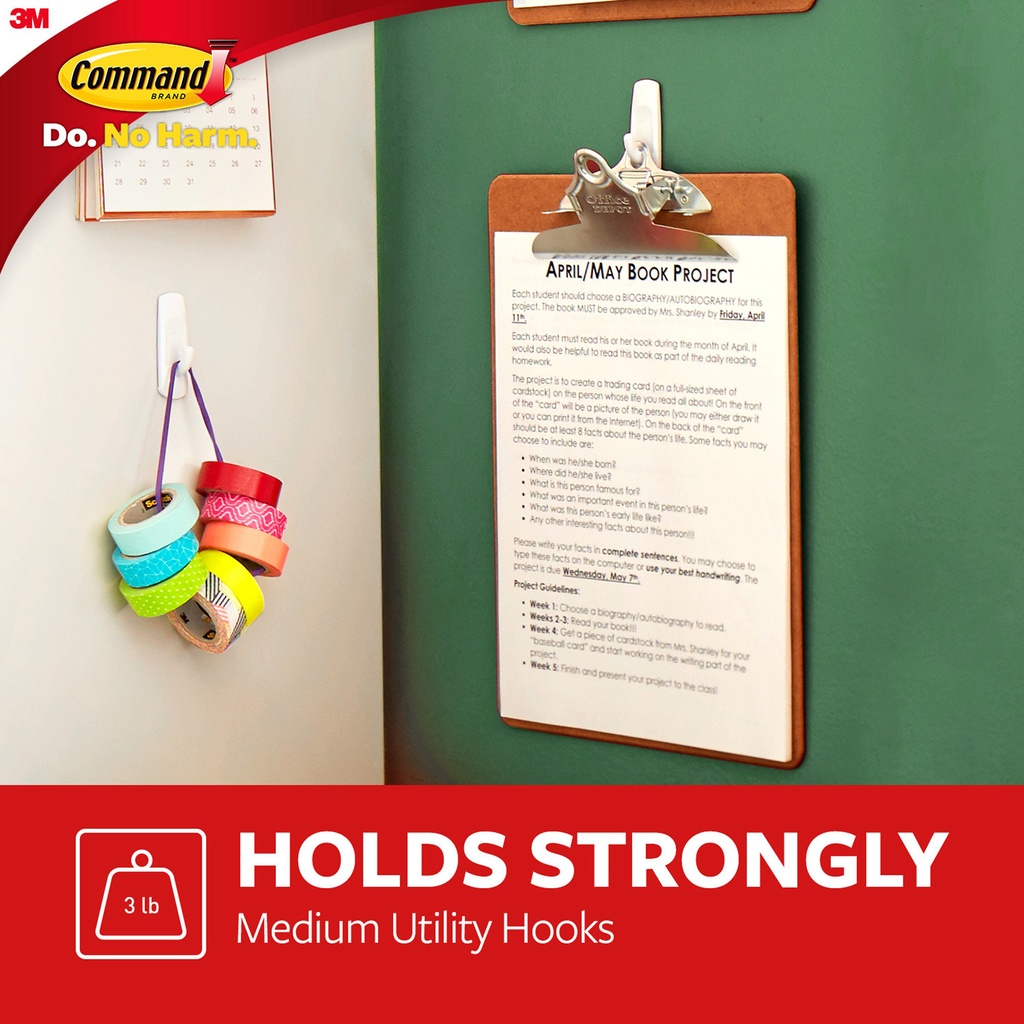 Command™ Medium Utility Hooks Multi-Pack 18ct