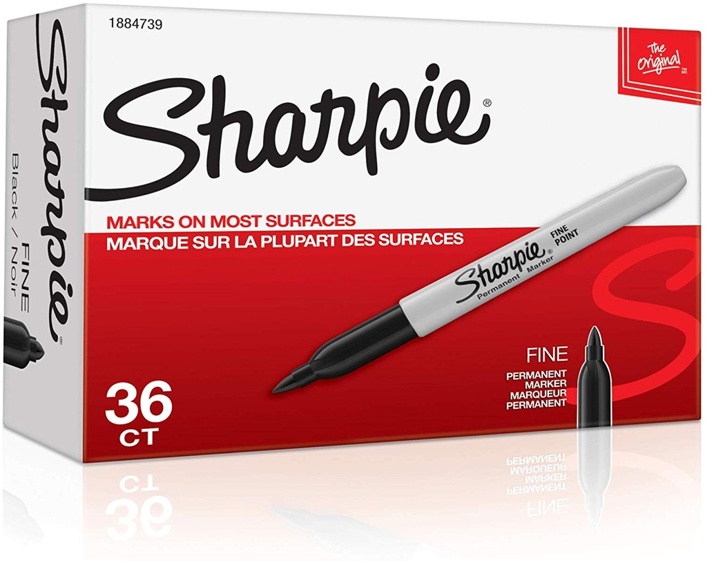 Black Sharpie Fine Tip Permanent Markers 36ct Pack