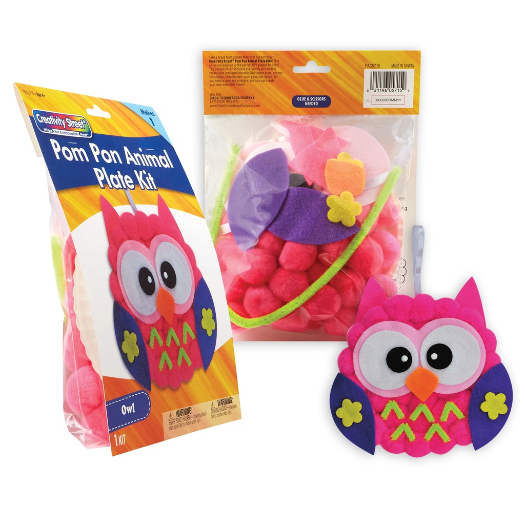 Felt & Pom Pon Animal Craft Kits: Schnauzer, Beagle, Cat, Bee, Clownfish & Owl