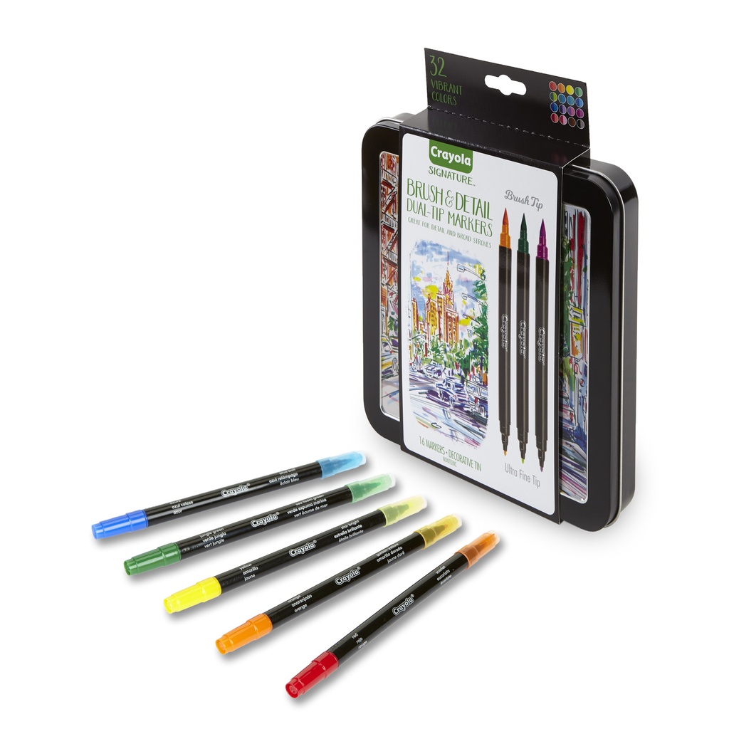 Signature Brush & Detail Dual-Tip Markers 16 Colors