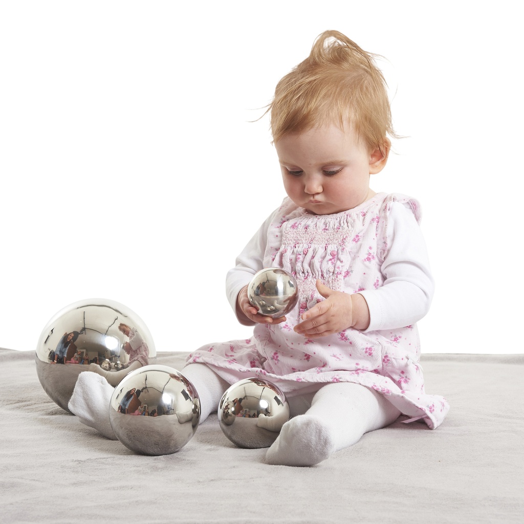 Silver Sensory Reflective Balls Set of 4