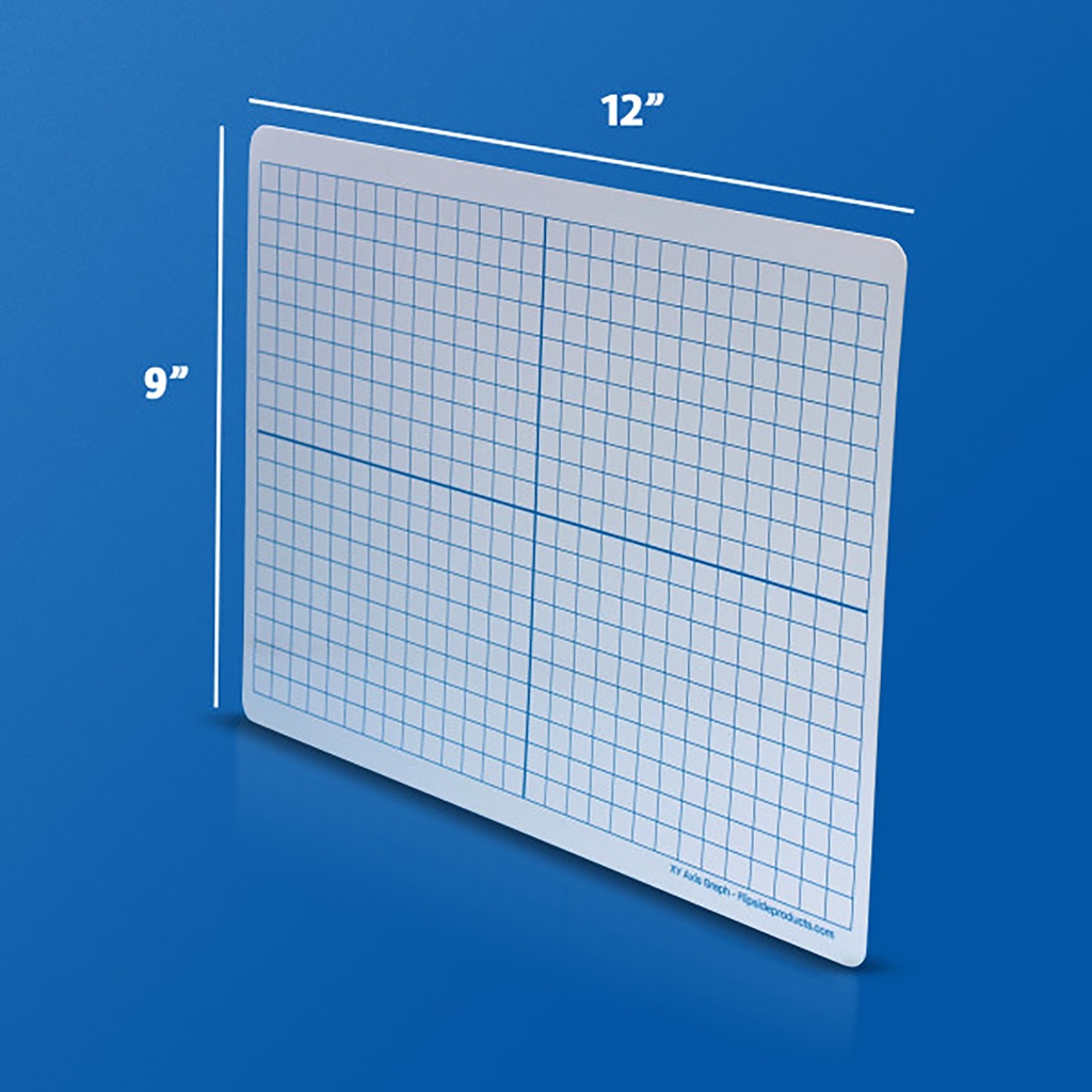 Two-Sided XY Axis/Plain 9" x 12" Magnetic Dry Erase Learning Mats Pack of 24